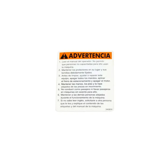 Bobcat 340830 Decal Warning, 340830