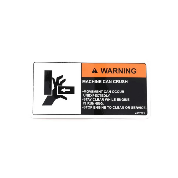 Bobcat 4137371 Hand Crush Warning Decal, 4137371