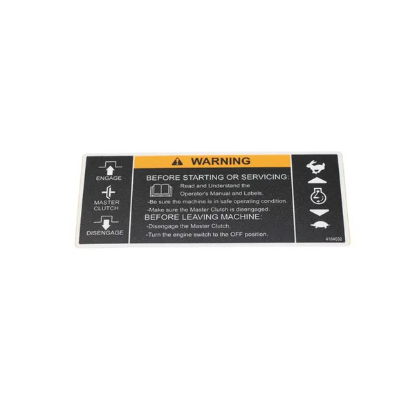 Bobcat 4164032 Control Panel Decal For Sod Cutters, 4164032
