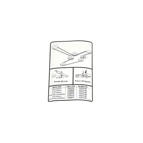 Bobcat 4171486 Label Information Decal, 4171486