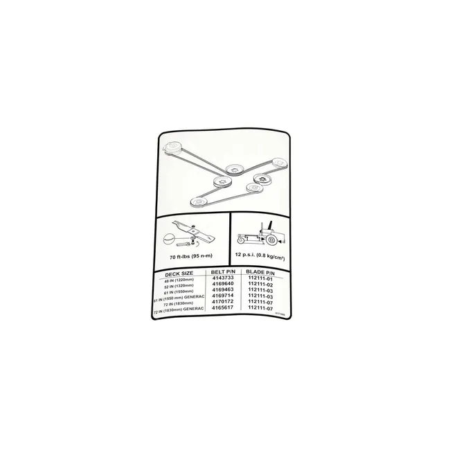 Bobcat 4171486 Label Information Decal, 4171486