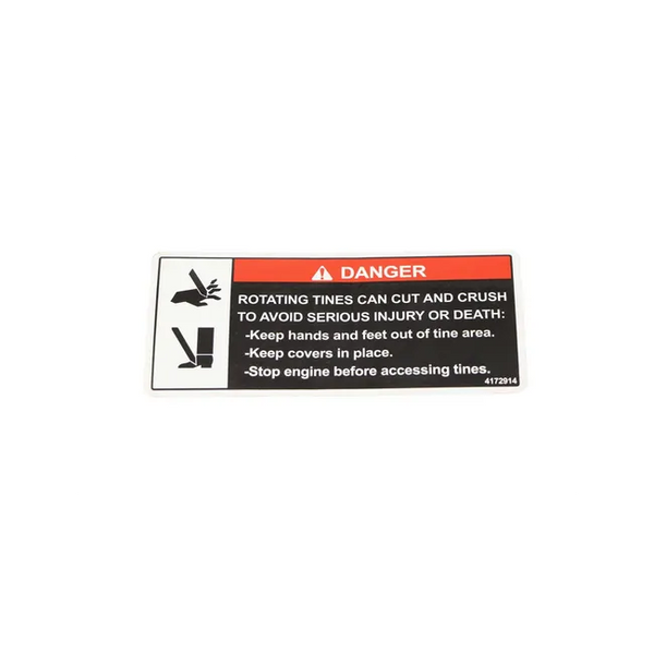 Bobcat 4172914 Danger Rotating Tines Decal For ZTS Stand-On Aerators, 4172914