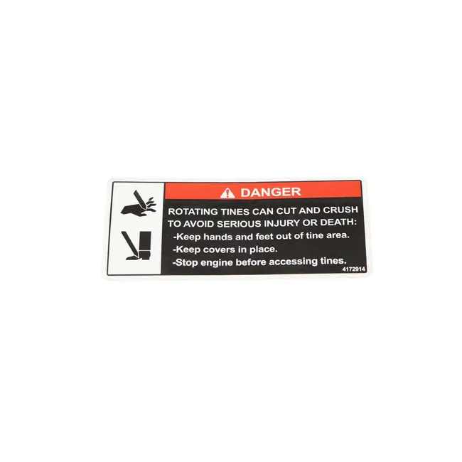 Bobcat 4172914 Danger Rotating Tines Decal For ZTS Stand-On Aerators, 4172914