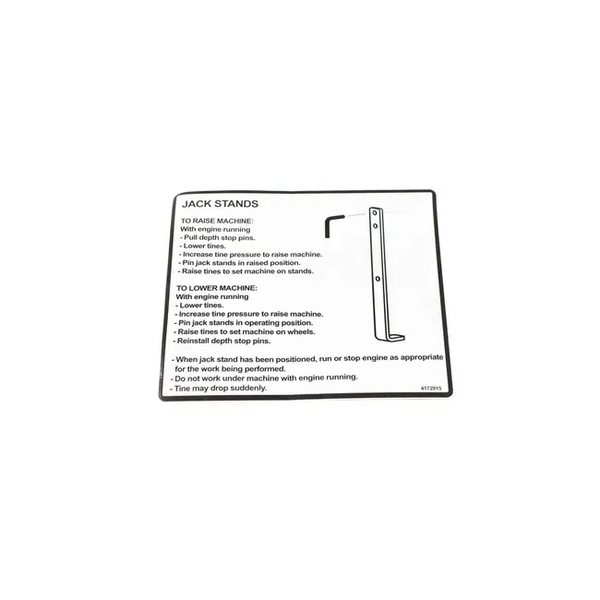 Bobcat 4172915 Jackstand Decal For ZTS Stand-On Aerators, 4172915