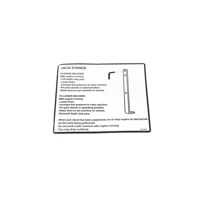 Bobcat 4172915 Jackstand Decal For ZTS Stand-On Aerators, 4172915