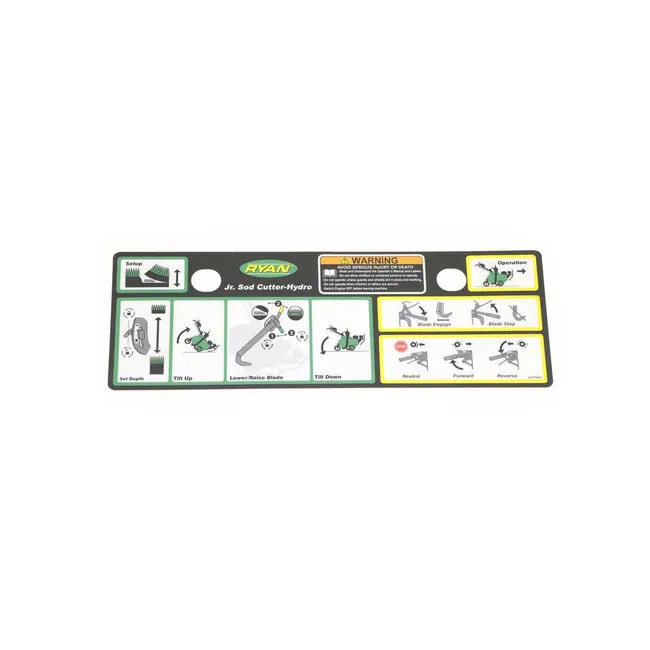 Bobcat 4177612 Hydro Instructions Decal For Sod Cutters, 4177612