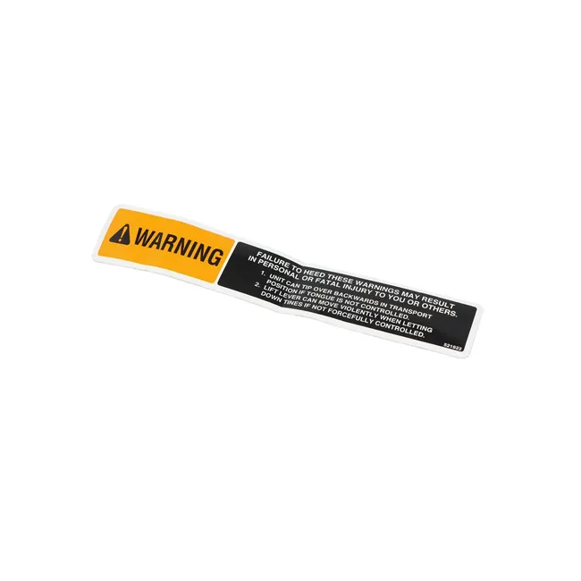 Bobcat 521922 Hitch Warning Decal For Tow-Behind Aerators, 521922