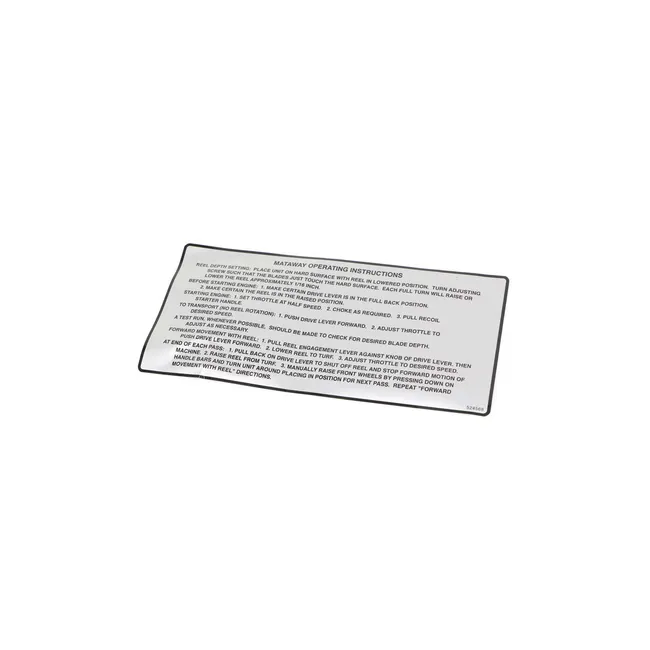 Bobcat 524568 Service Decal For Overseeders, 524568