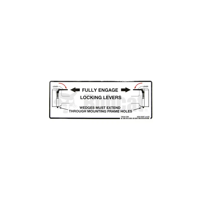 Bobcat 6561383 Bob-Tach Operation Decal, 6561383
