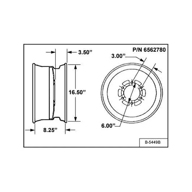 Bobcat 6562780 16.5 x 8.25 Wheel Rim for Loaders, 6562780