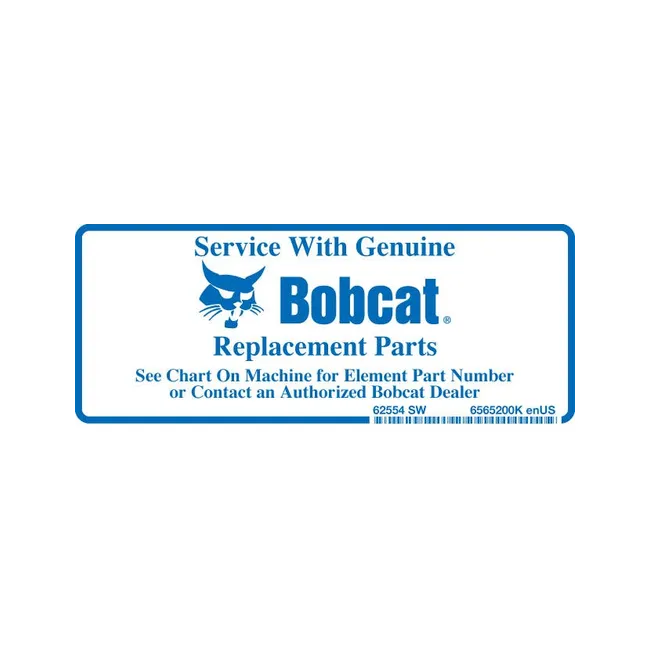 Bobcat 6565200 Service With Bobcat Parts Decal, 6565200
