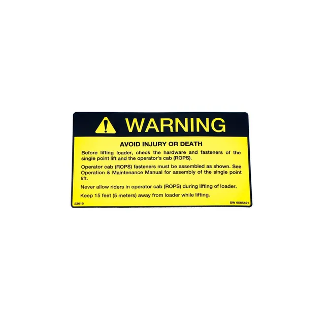 Bobcat 6565491 Safety Decal for Loaders, 6565491