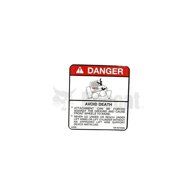 Bobcat 6579509 Danger Decal, 6579509