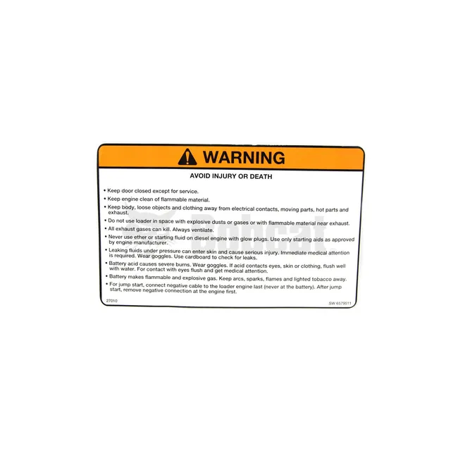 Bobcat 6579511 Warning Decal, 6579511