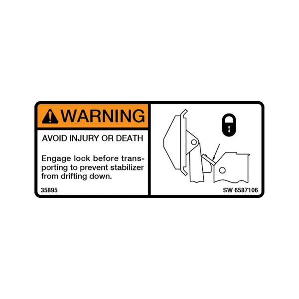 Bobcat 6587106 Warning Decal, 6587106