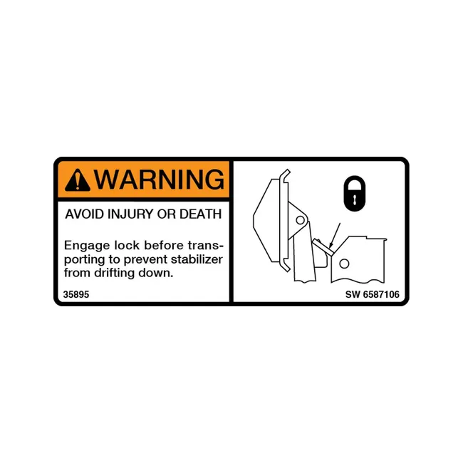 Bobcat 6587106 Warning Decal, 6587106