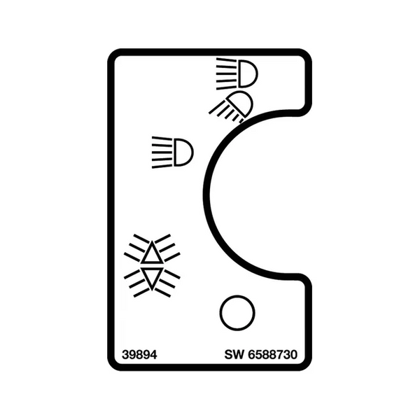 Bobcat 6588730 Light Switch Decal for Excavators, 6588730
