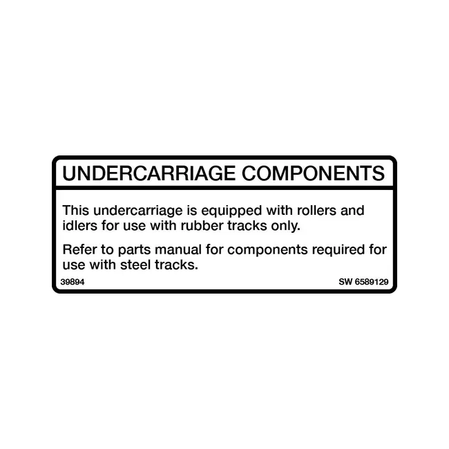 Bobcat 6589129 Rubber Track Decal, 6589129
