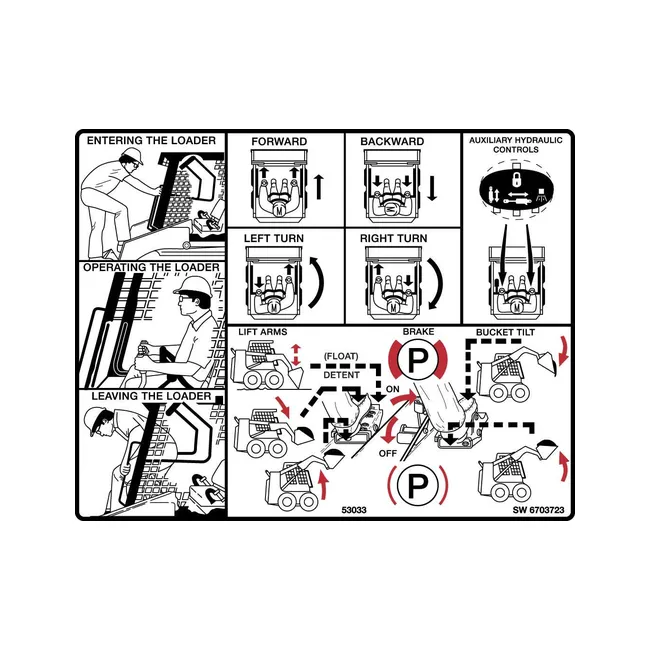 Bobcat 6703723 Operation Decal, 6703723