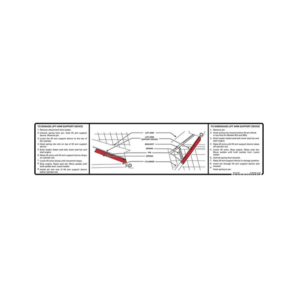 Bobcat 6706558 Lift Arm Support Decal, 6706558