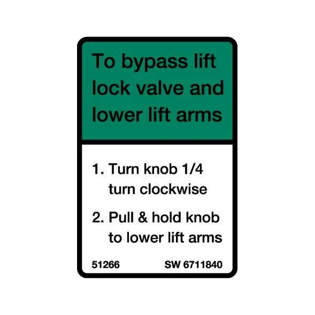 Bobcat 6711840 Instruction Decal, 6711840