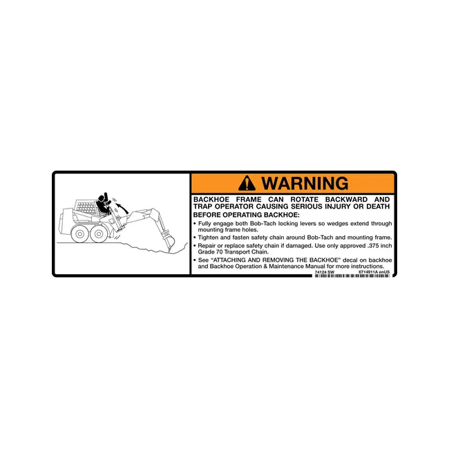 Bobcat 6714911 Warning Decal, 6714911
