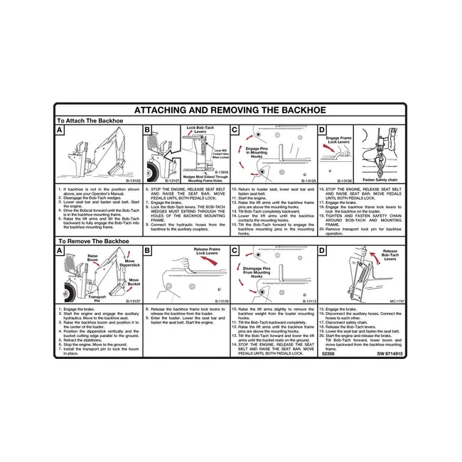 Bobcat 6714915 Mounting Decal, 6714915