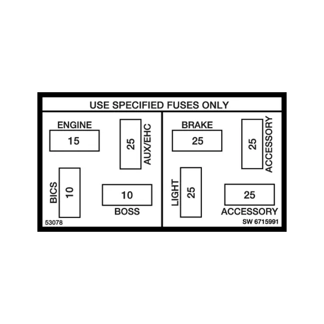 Bobcat 6715991 Fuse Decal, 6715991