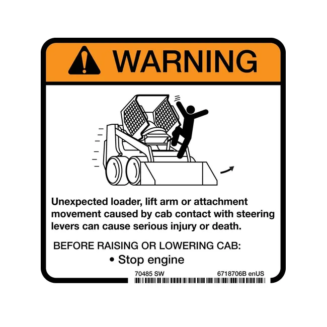 Bobcat 6718706 Warning Decal, 6718706