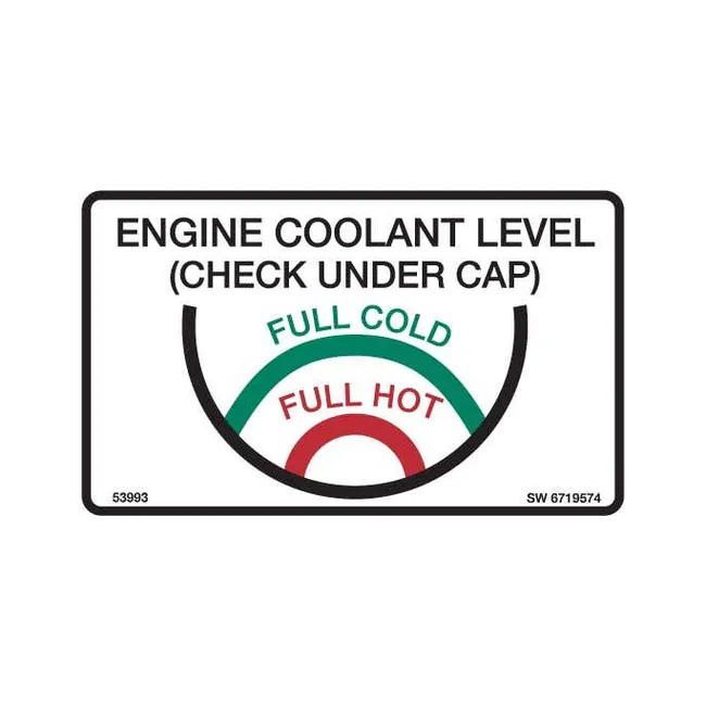 Bobcat 6719574 Coolant Level Decal, 6719574