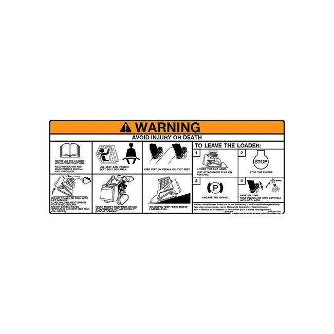 Bobcat 6728540 Decal Warning, 6728540
