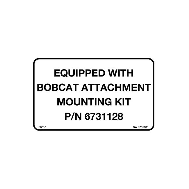Bobcat 6731130 Discontinued, Mounting Kit Decal for Grapple, 6731130