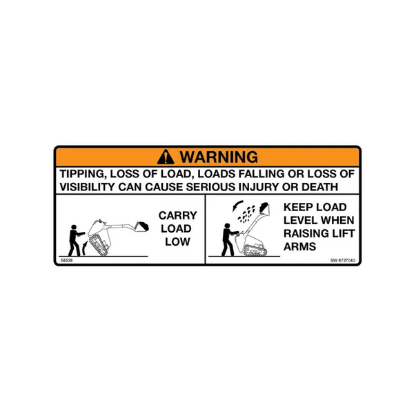 Bobcat 6737040 Warning Decal for Mini Track Loaders, 6737040