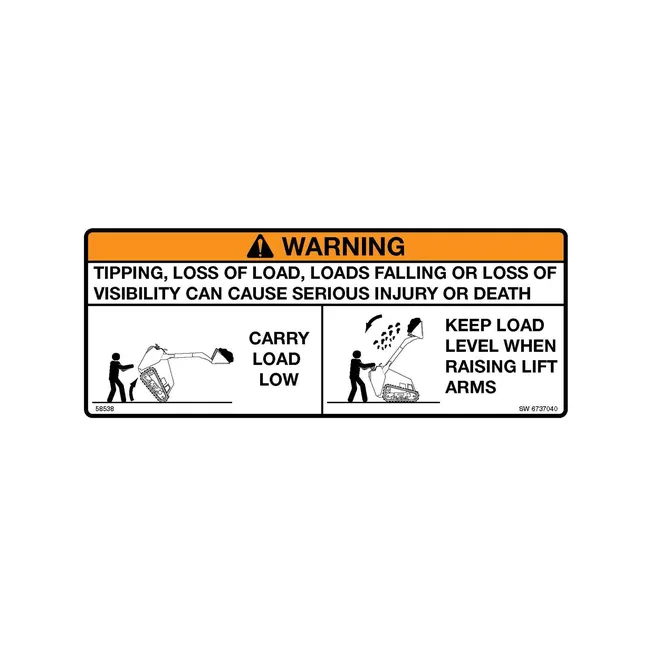 Bobcat 6737040 Warning Decal for Mini Track Loaders, 6737040