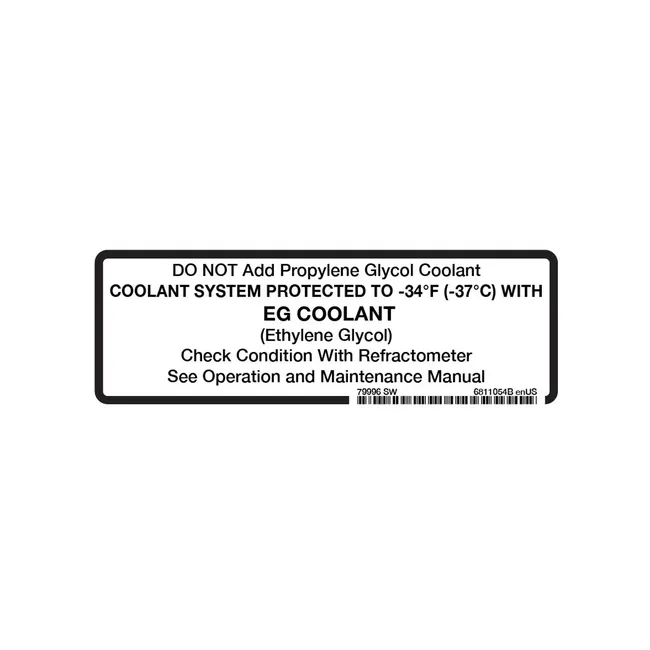Bobcat 6811054 Coolant Decal, 6811054