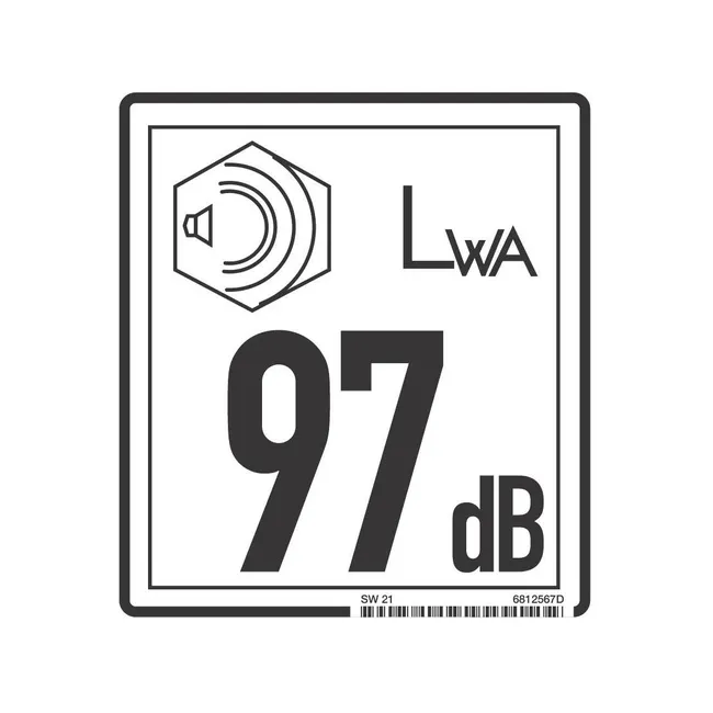 Bobcat 6812567 97dB Sound Power Decal for Excavators, 6812567