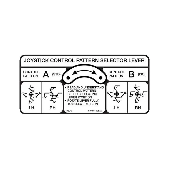 Bobcat 6815957 Control Pattern Decal, 6815957