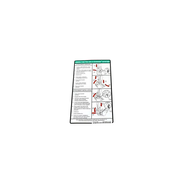 Bobcat 6818059 X-Change Instructional Decal, 6818059