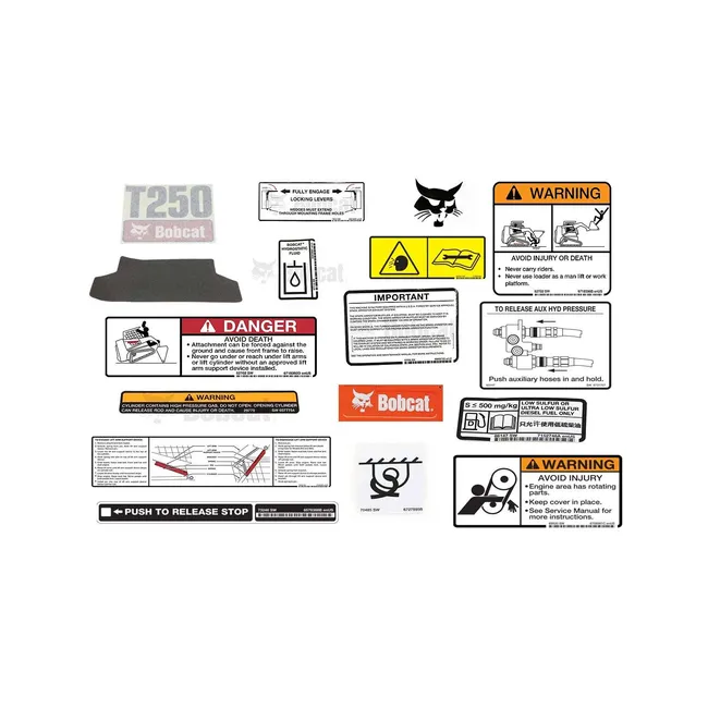 Bobcat 6904767 T250 Model Internal and External Decal Kit for Track Loaders, 6904767