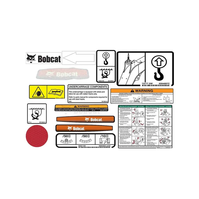 Bobcat 6986663 320, 323 Model Internal and External Decal Kit for Excavators, 6986663