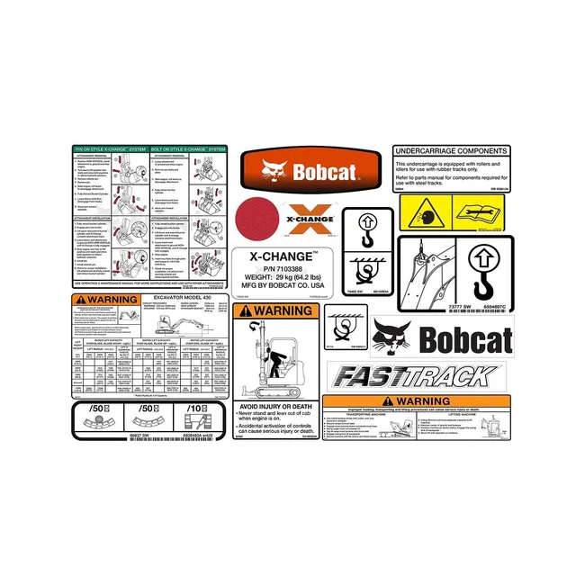 Bobcat 6986668 430 Model Internal and External Decal Kit for Excavators, 6986668