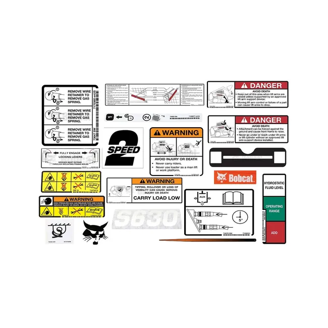 Bobcat 6989407 S510, S630 Model Internal and External Decal Kit for Skid Steer Loaders, 6989407