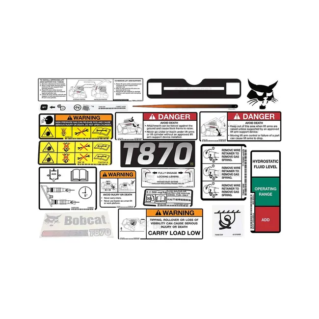 Bobcat 6989524 T870 Model Internal and External Decal Kit for Track Loaders, 6989524