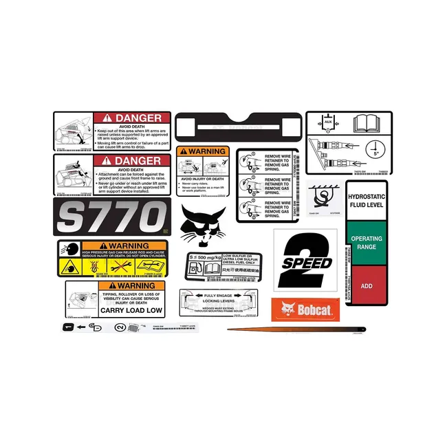 Bobcat 6990149 S770 Model Internal and External Decal Kit for Skid Steer Loaders, 6990149