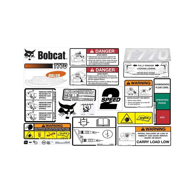 Bobcat 6990494 T770 Model Internal and External Translation Decal Kit for Track Loaders, 6990494