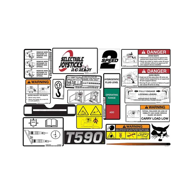 Bobcat 6990602 T590 Model Internal and External Translation Decal Kit for Track Loaders, 6990602