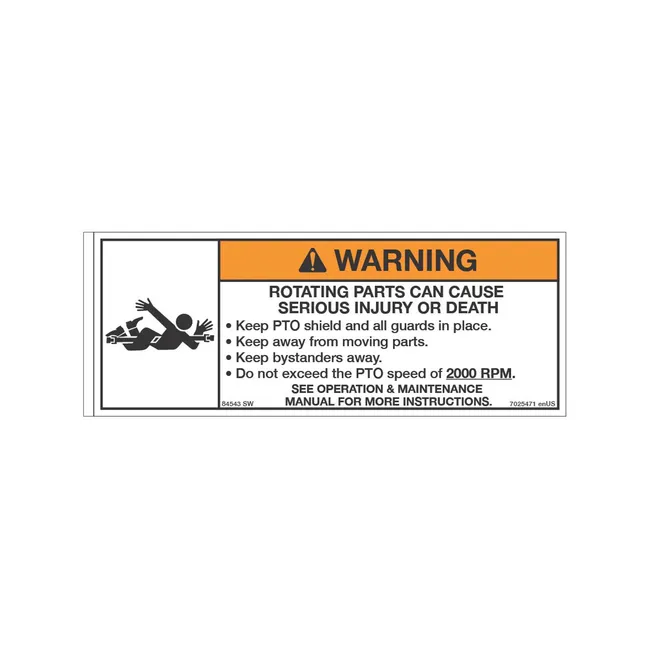Bobcat 7025471 Discontinued, Warning Decal for Utility Vehicles, 7025471