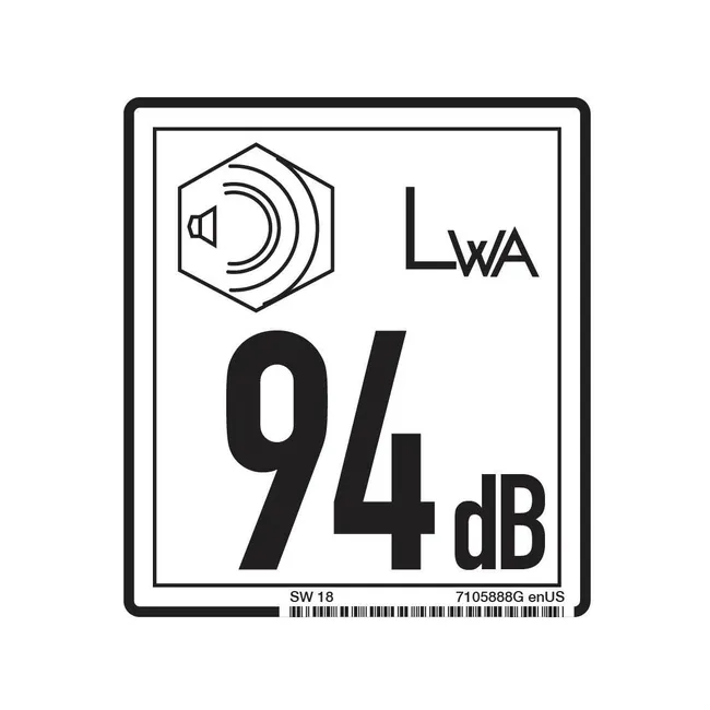 Bobcat 7105888 Discontinued, 94dB Sound Decal for Excavators, 7105888