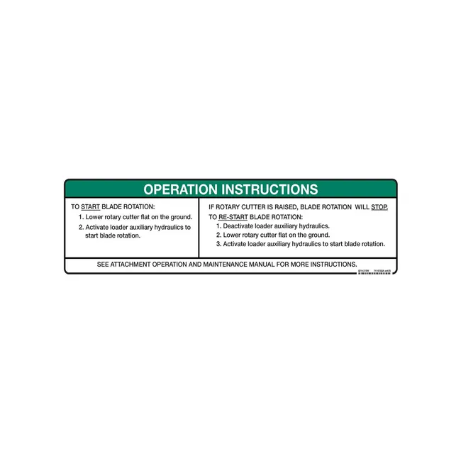 Bobcat 7116788 Operation Decal, 7116788