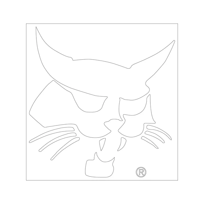 Bobcat 7127235 12.4 x 12 White Bobcat Head Logo Decal, 7127235
